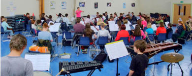 LSSO rehearsing at Lostock Hall High School